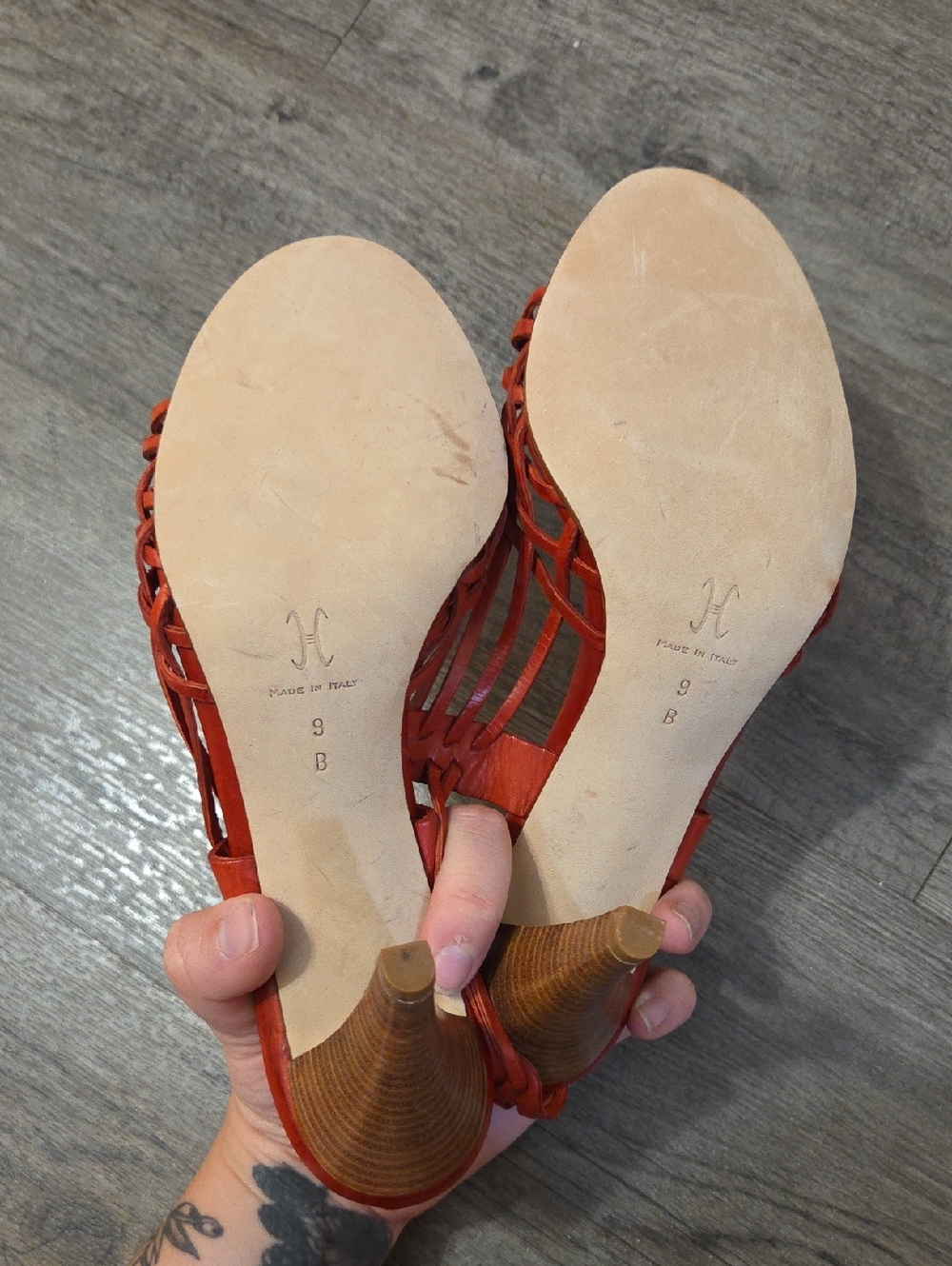 Cole Haan Red Strappy High Heel Sandals - Picture 7 of 10